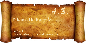 Adamcsik Bernát névjegykártya